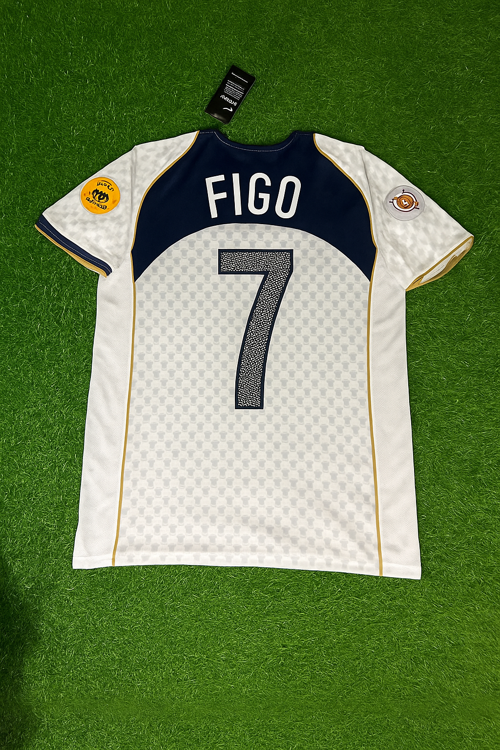 Luis Figo 7 Portugal EURO 2004 Retro White Away Soccer Kit Jersey Trikot Soccer Shirt