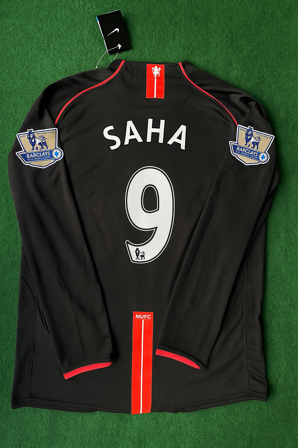 Louis Saha Manchester United 2007-2008 Maillot Rétro Noir Trikot Camiseta Maillot de football