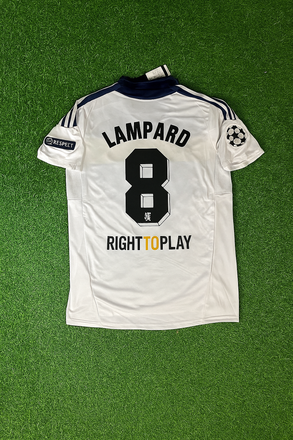 Chelsea 2011/12 Champions League White Yellow Retro Jersey – Frank Lampard 8