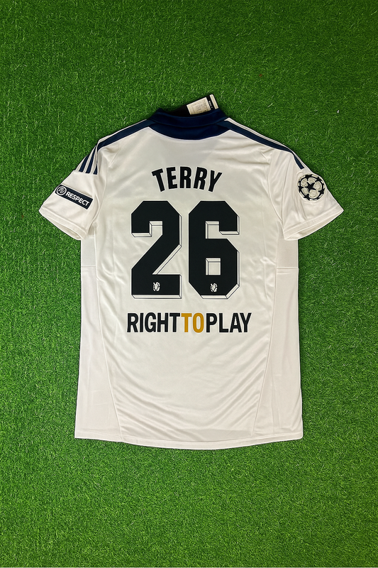 Chelsea 2011/12 Champions-League Weiß-Gelbes Retro-Trikot – John Terry 26