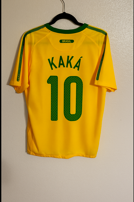 Kaka Leite Brazil 2010 World Cup Retro Yellow Jersey Trikot