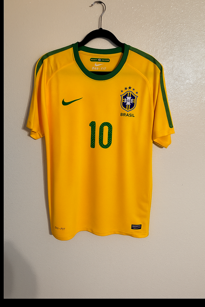 Kaka Leite Brazil 2010 World Cup Retro Yellow Jersey Trikot