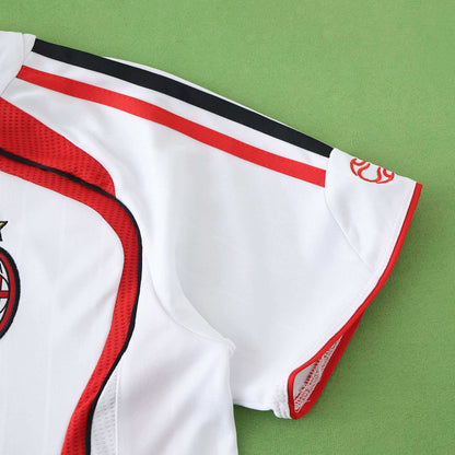A.C. Milan 2006-2007 Season Retro Away White Kids Football Jersey Trikot Maillot