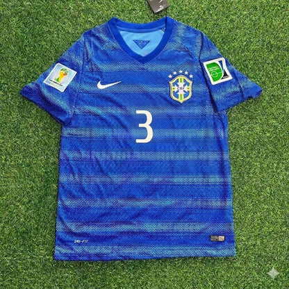 Thiago Silva 3- 2014 World Cup Retro Blue Jersey Trikot