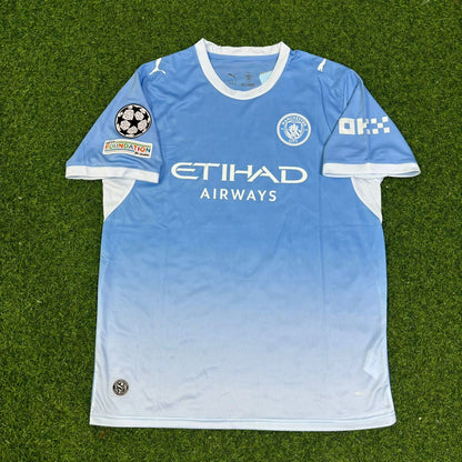 Jeremy Doku #11 Manchester City 2026-27 Heim Neue Saison Champions League Patch Trikot Shirt