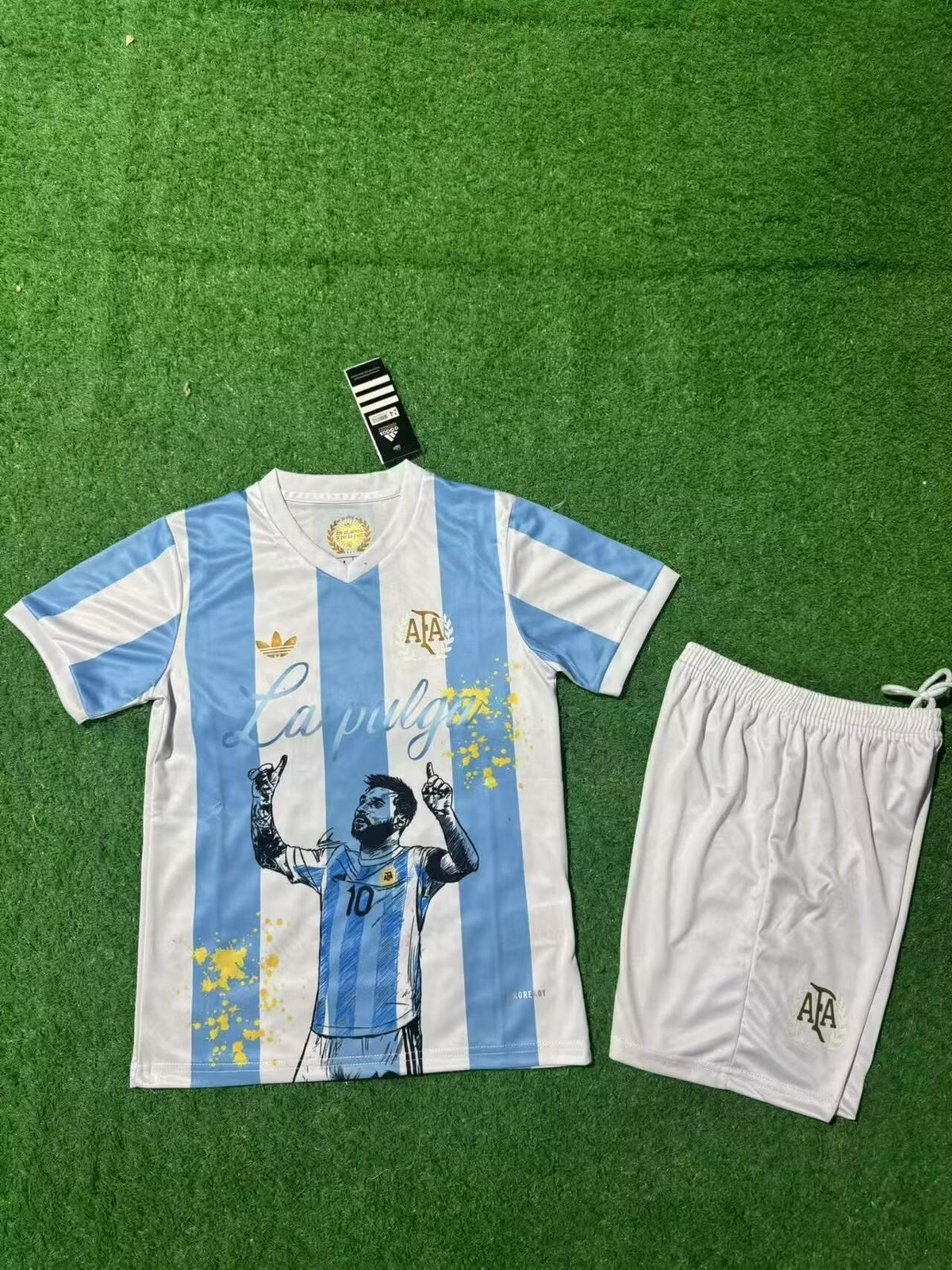 Maillot de football spécial Lionel Messi GOAT Argentine Champion