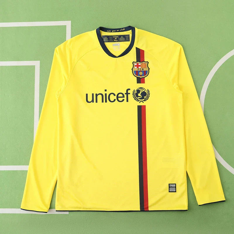 FC Barcelona Saison 08/09 Gelb Auswärts Retro Trikot Fußballtrikot