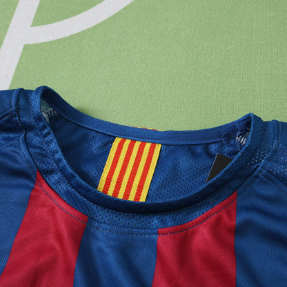 F.C. Barcelona 2005-2006 Season Retro Home Kids Long Sleeve Football Jersey Trikot Maillot