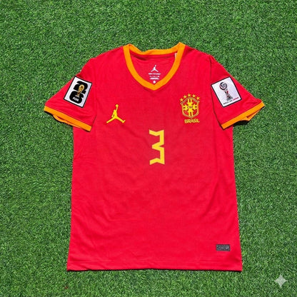 Gabriel dos Santos Magalhães 3# Brazil 2026 World Cup Long Red Jersey Trikot