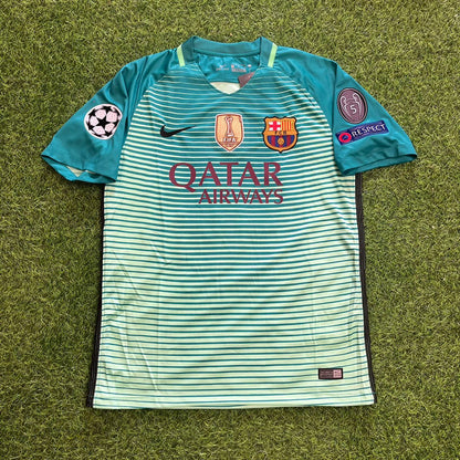Gerard Pique #3 Barcelona 2016/17 Auswärts Retro Trikot Fußball Trikot Shirt
