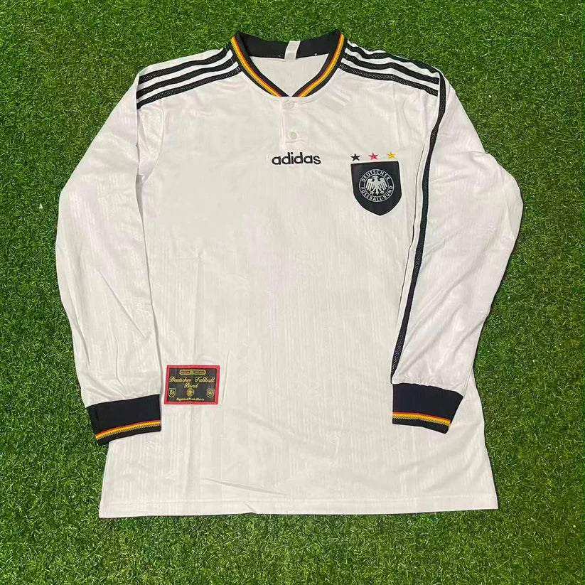 Germany 1996 EURO Final Home Long Sleeve Retro Football Jersey – Fritz Walter