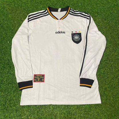 Germany 1996 EURO Final Home Long Sleeve Retro Football Jersey – Fritz Walter