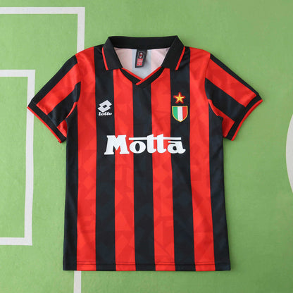 A.C. Milan 1993-1994 Season Retro Home Kids Football Jersey Trikot Maillot