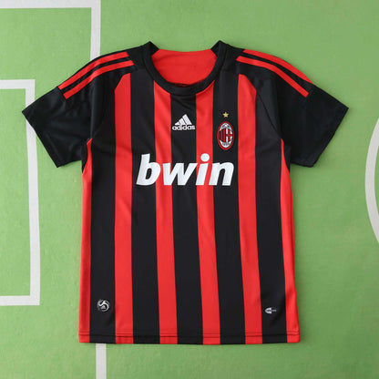 A.C. Milan 2008-2009 Season Retro Home Kids Football Jersey Trikot Maillot