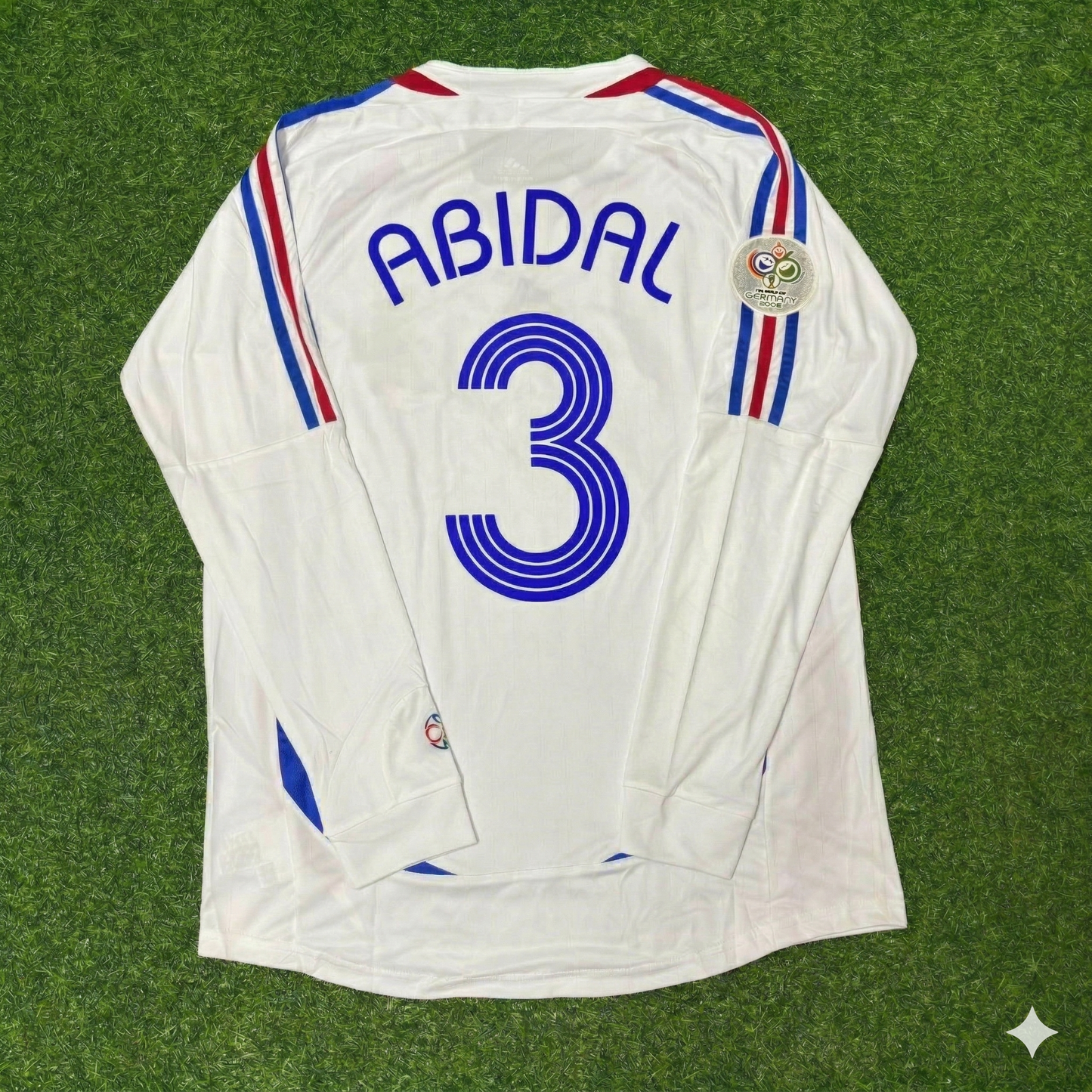 Eric Abidal France 2006 World Cup Final Long Sleeve White Retro Kit