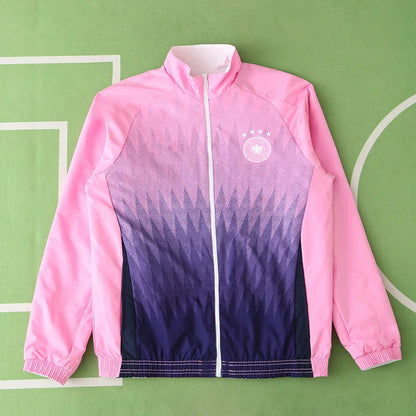 Deutschland Beidseitiger Windbreaker – Wendbare Jacke Weiß Rosa