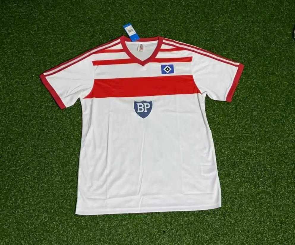 Maillot de football rétro domicile Hamburger SV 1983 blanc