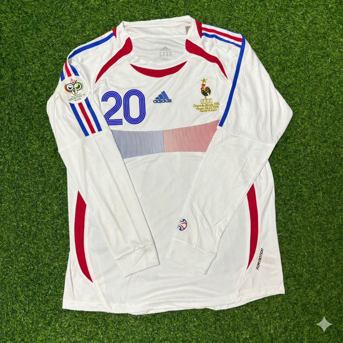 David Trezeguet France 2006 World Cup Final Long Sleeve White Retro Kit