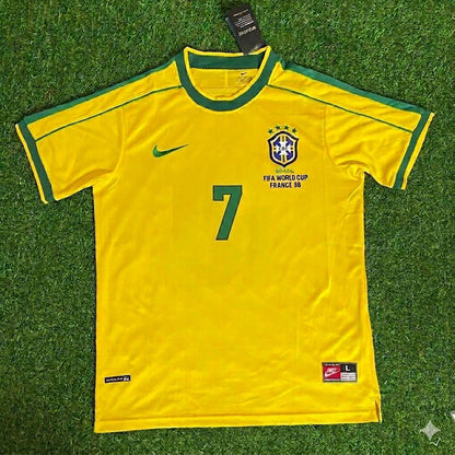 Raí #7 Brazil 1998 World Cup Retro Jersey Soccer Shirt
