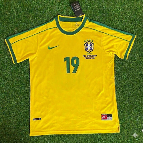 Alex de Souza #19 Brazil 1998 World Cup Retro Jersey Soccer Shirt
