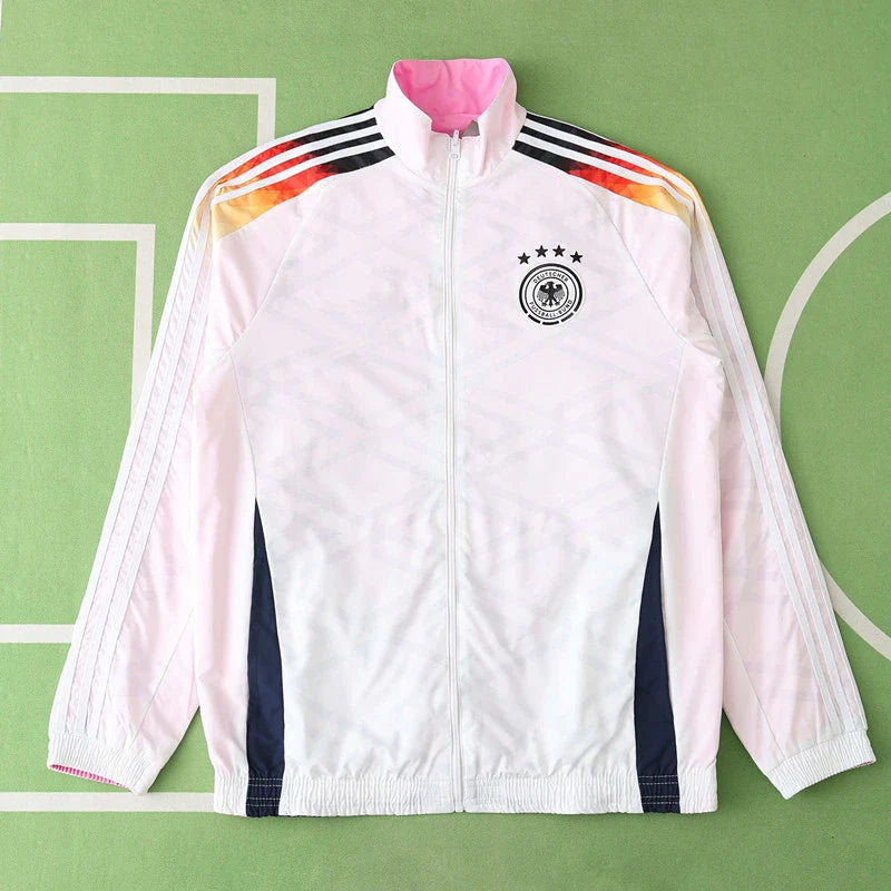 Germany Deutschland Double Sides Windbreaker - Reversible Jacket White Pink