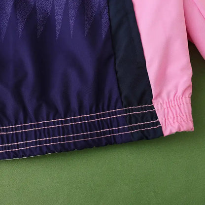 Deutschland Beidseitiger Windbreaker – Wendbare Jacke Weiß Rosa