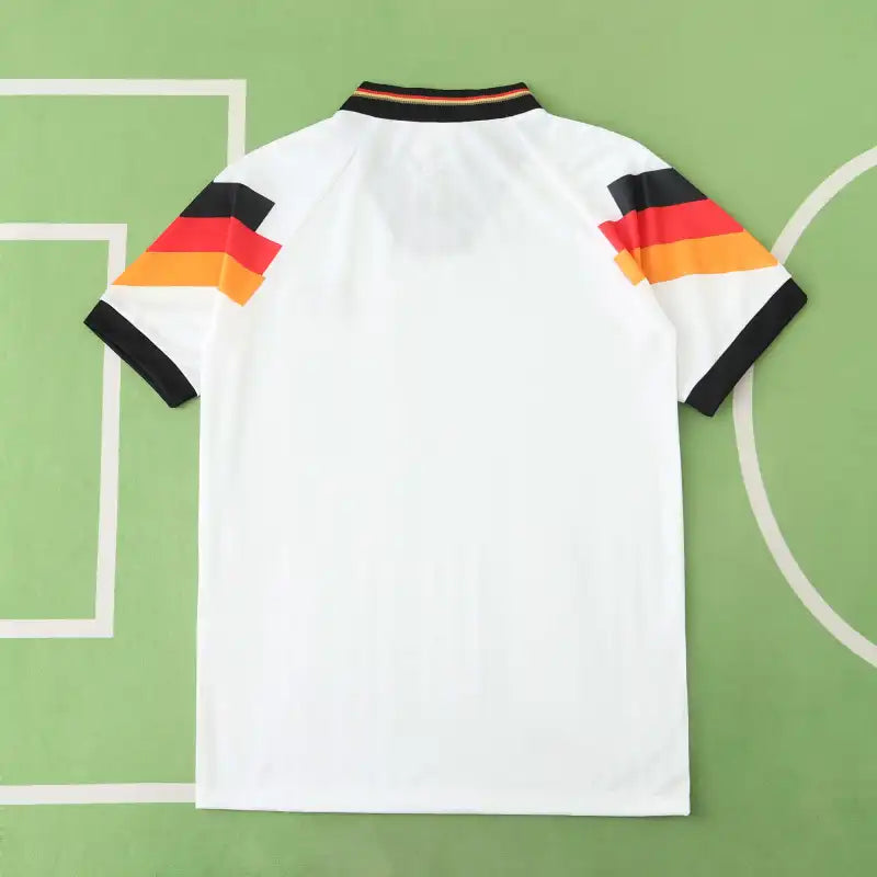 Deutschland 1992 Saison Heim Weiß Retro Trikot Fußballtrikot