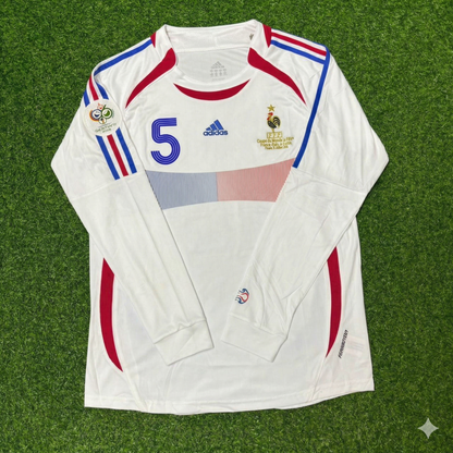 William Gallas France 2006 World Cup Final Long Sleeve White Retro Kit