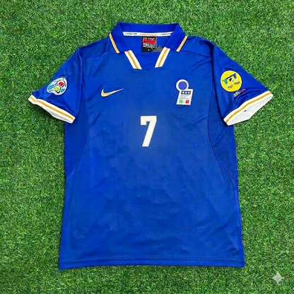 Roberto Donadoni #7 Italien EURO 1996 Blaues Retro Fußballtrikot Trikot Maglia Shirt