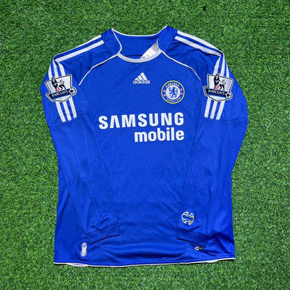 Chelsea 2006/08 Langarm EPL-Patch Fußballtrikot – Didier Drogba 11