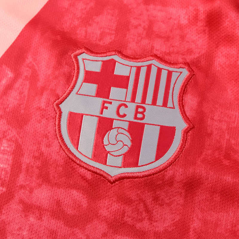 FC Barcelona 2018-2019 Season Third Pink Retro Football Jersey Trikot Maillot