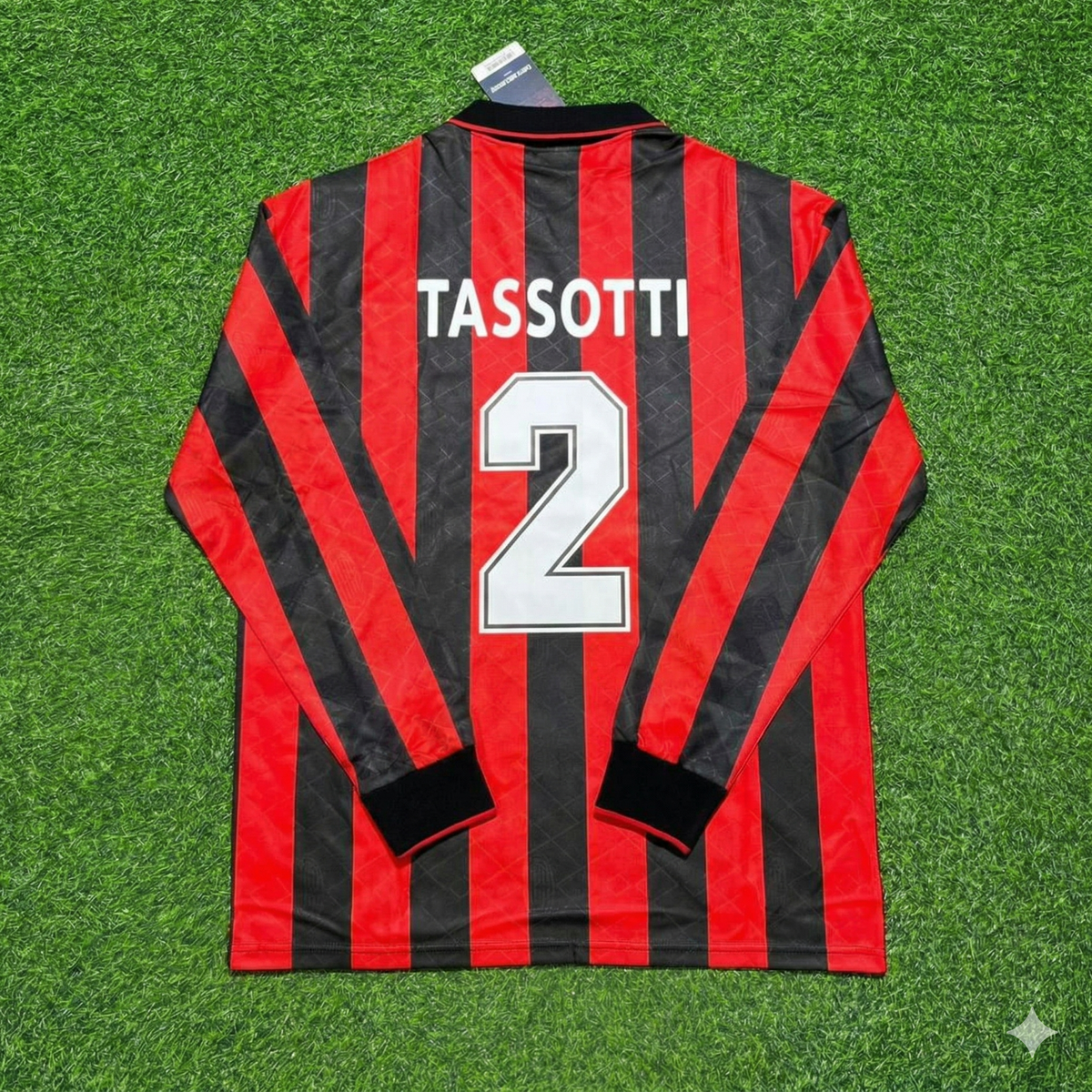 Mauro Tassotti #2 AC Milan 1993 1994 Home Long Sleeve Retro Jersey