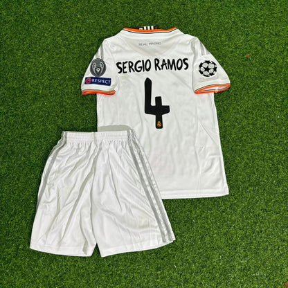 Sergio Ramos Real Madrid 2014 CL Final Kids Football Jersey Kit