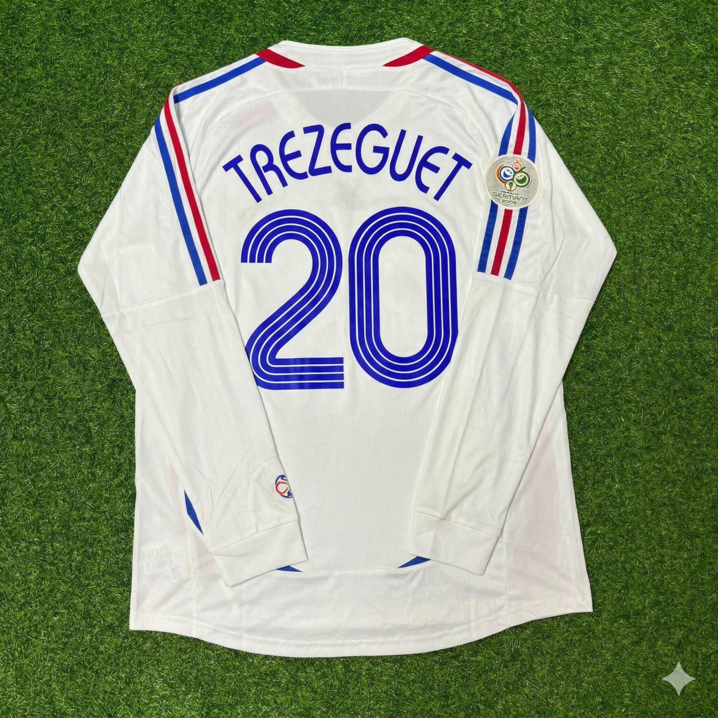 David Trezeguet France 2006 World Cup Final Long Sleeve White Retro Kit