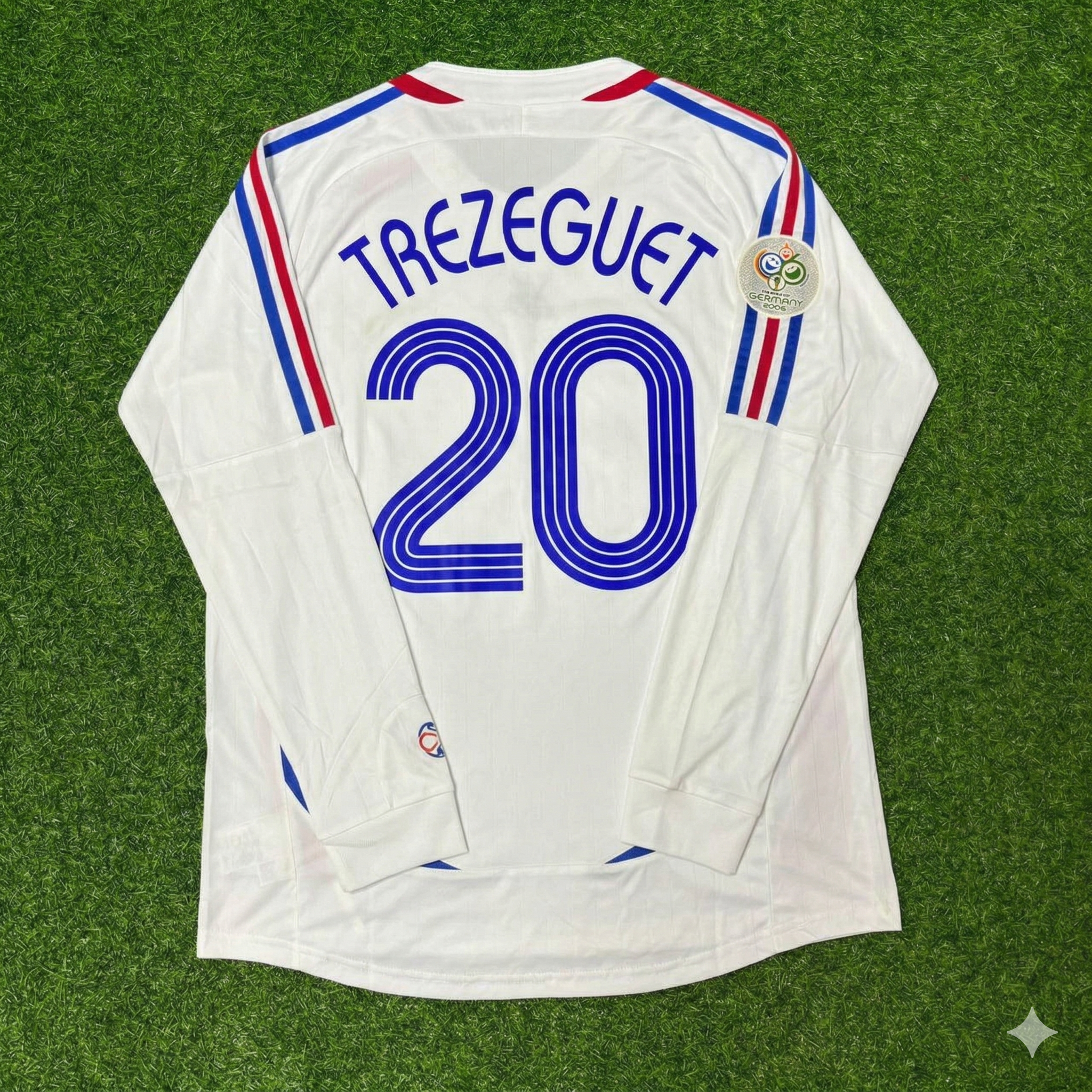 David Trezeguet France 2006 World Cup Final Long Sleeve White Retro Kit