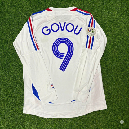 Sidney Govou France 2006 World Cup Final Long Sleeve White Retro Kit