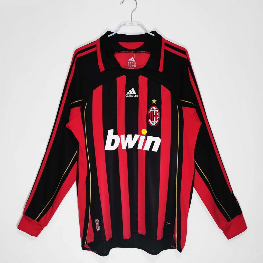 Ronaldinho Milan 2006 2007 Retro Long Sleeve Jersey Maillot Trikot Maglia Soccer Shirt