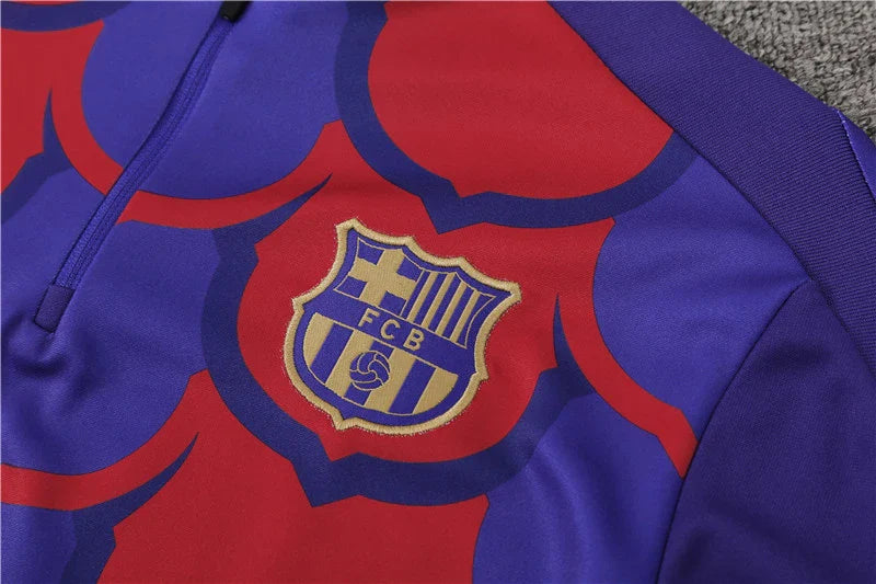 Barcelona Trainingsanzug Rot Blau Trainingsoberteil-Paket