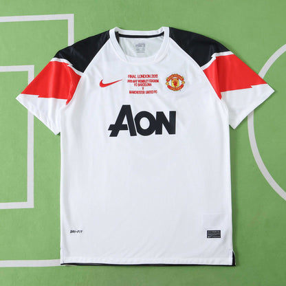 Manchester United F.C. 2010-2011 Season Away White Retro  Football Jersey Trikot Maillot
