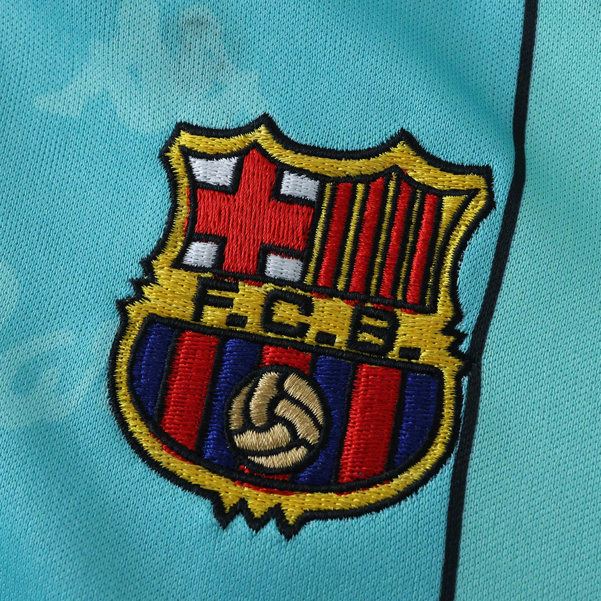 FC Barcelona 1996-1997 Season Away Blue Retro Kids Football Jersey Trikot Maillot