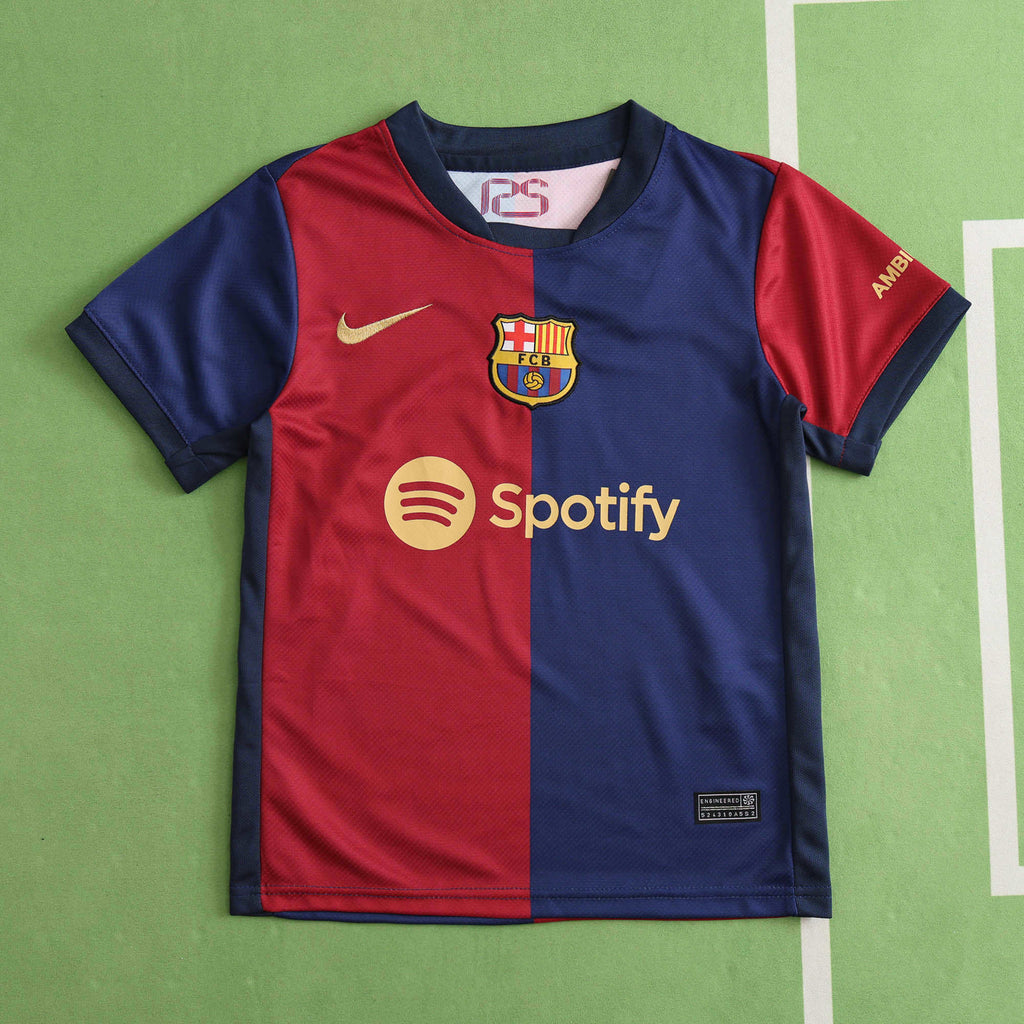 FC Barcelona 2024-2025 Season Home Kids Football Jersey Trikot Maillot