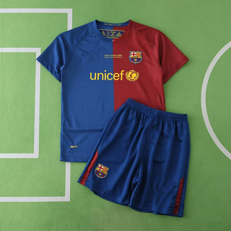 Barcelona 2009 Final Home Retro Kids Kit Jersey KinderTrikot Maillot Enfant Soccer Shirt