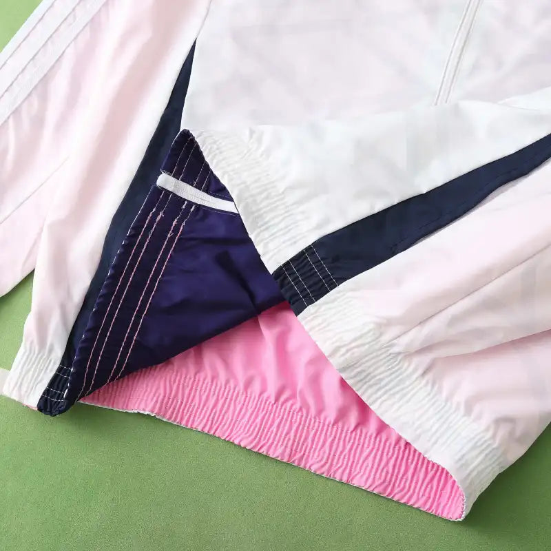 Deutschland Beidseitiger Windbreaker – Wendbare Jacke Weiß Rosa