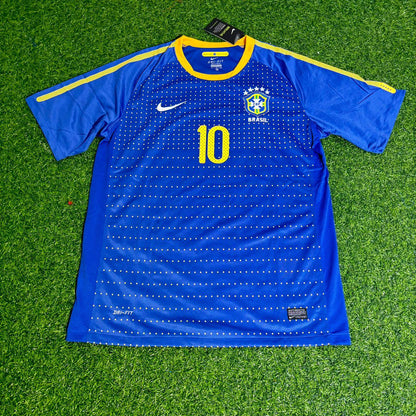 Neymar Jr. Brazil 2010 World Cup Retro Blue Jersey Trikot