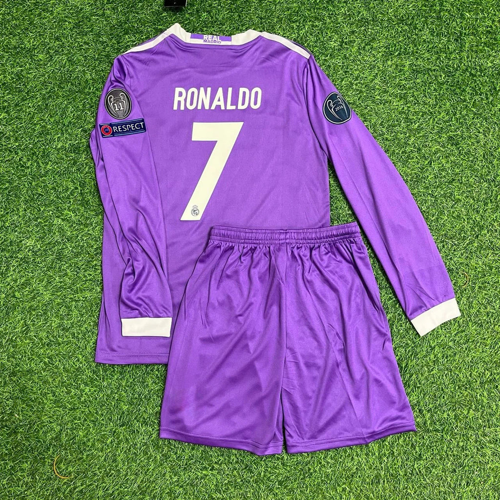 Cristiano Ronaldo Real Madrid 17 Finale Langarm Kinder Trikot Fußballtrikot