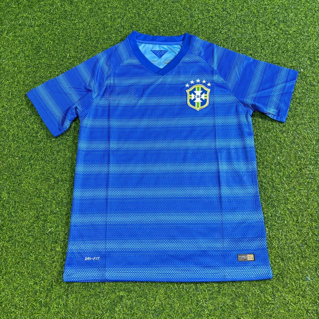 Brazil 2014 Blue Retro Football Jersey