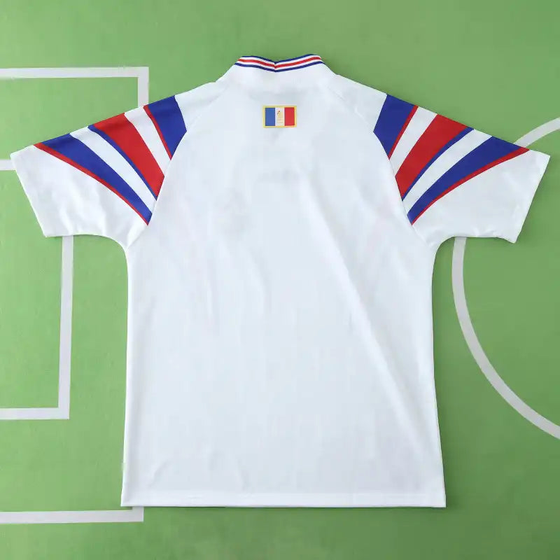 Frankreich 1996 Auswärts Weiß Retro Trikot Fußballtrikot
