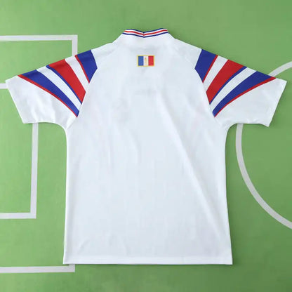 Frankreich 1996 Auswärts Weiß Retro Trikot Fußballtrikot
