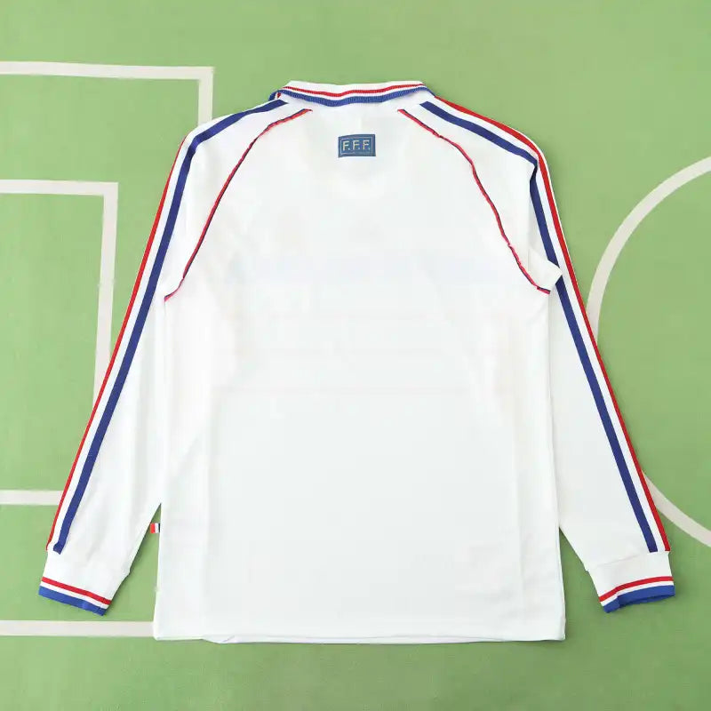 France 1998 Season World Cup Away White Retro Jersey Trikot Soccer Shirt