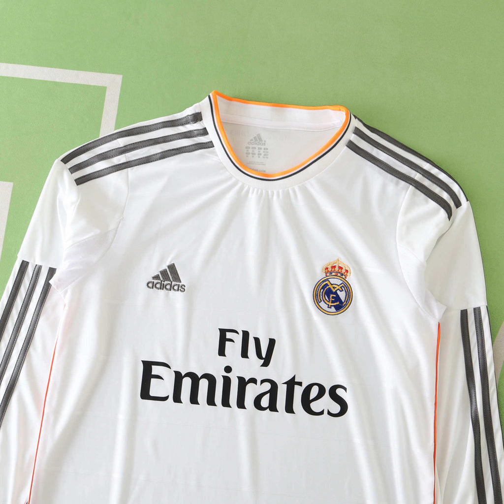 Real Madrid C.F. 2013-2014 Season Home Long Sleeve Retro Football Jersey Trikot Maillot
